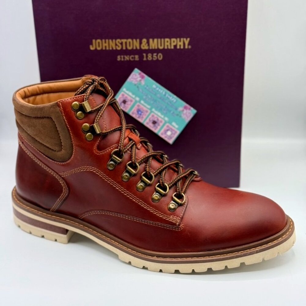 Johnston & Murphy Barrett Alpine Boots 9.5 Men's Leather Brown Booties‎